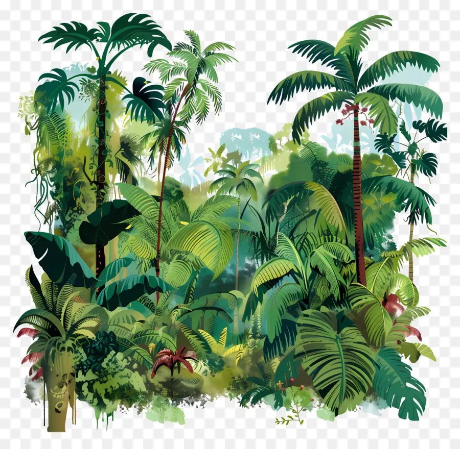 Джунгли тропические леса，тропические джунгли PNG