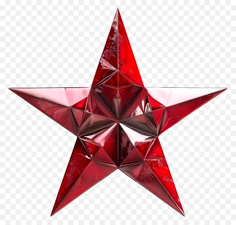 Красная звезда，геометрический узор PNG