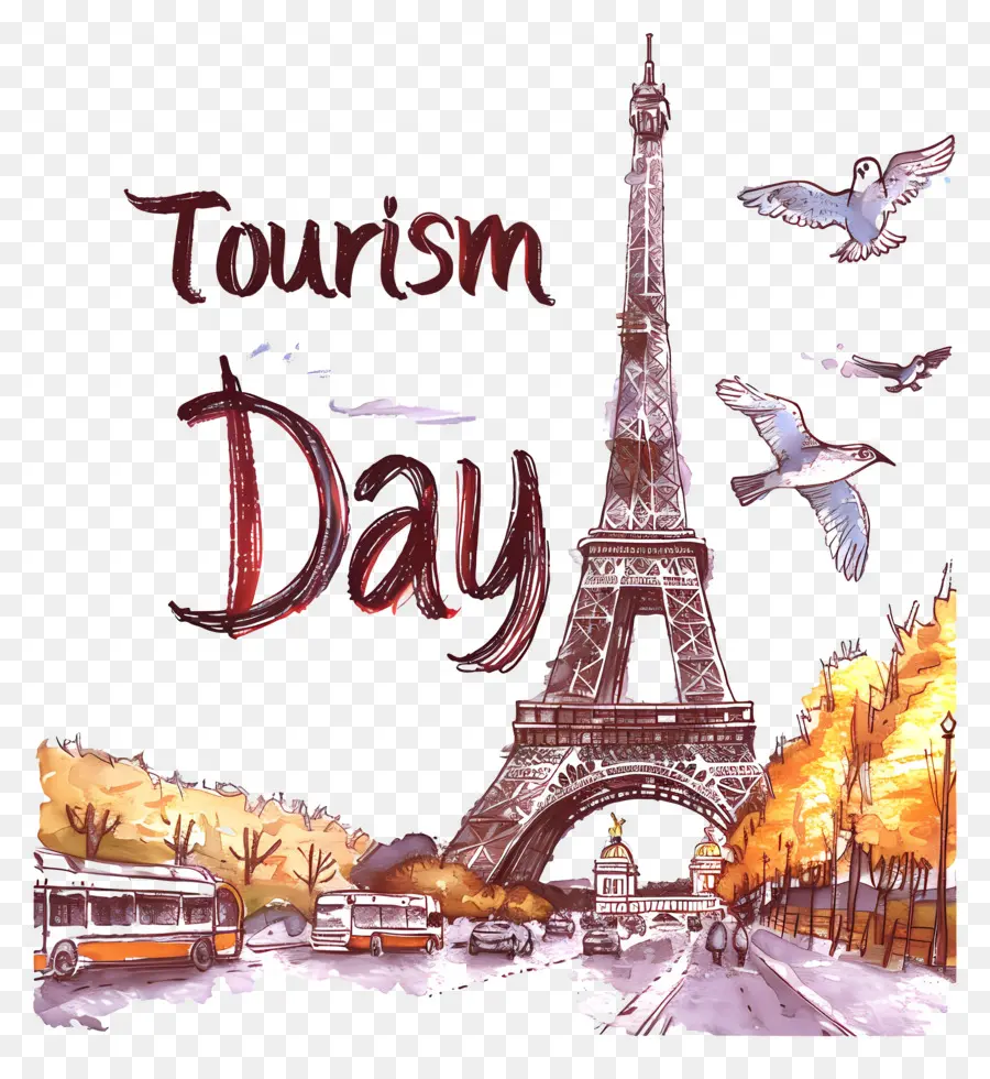День туризма，Эйфелева башня PNG