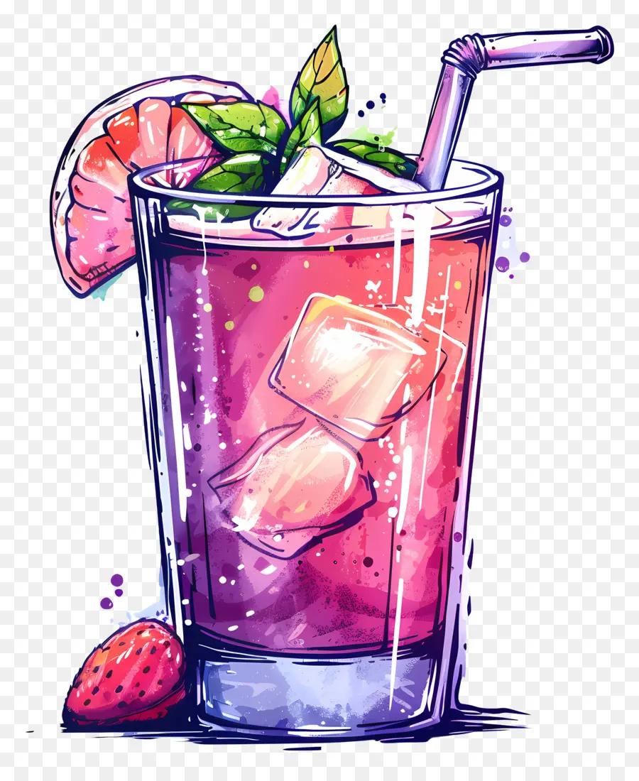 Шарбат напиток，розовый напиток PNG