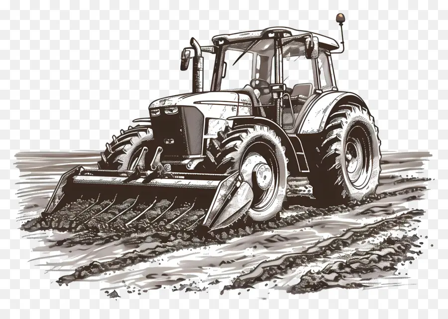 контурная вспашка，сельскохозяйственный трактор PNG