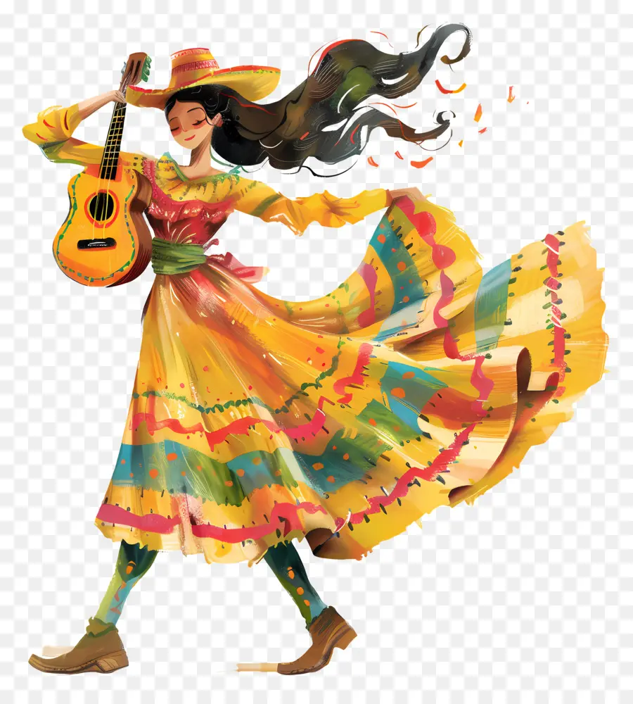 Пять Мая，Традиционное мексиканское платье PNG
