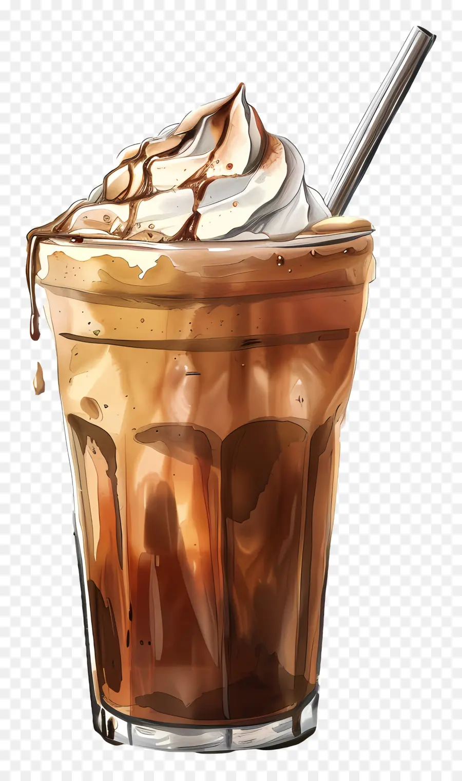 холодный кофе，шоколадный молочный коктейль PNG
