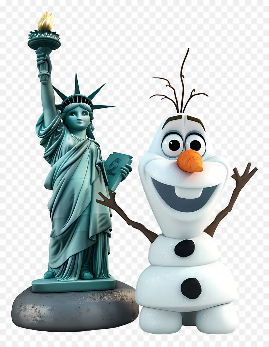 замороженные Олаф，статуя свободы PNG