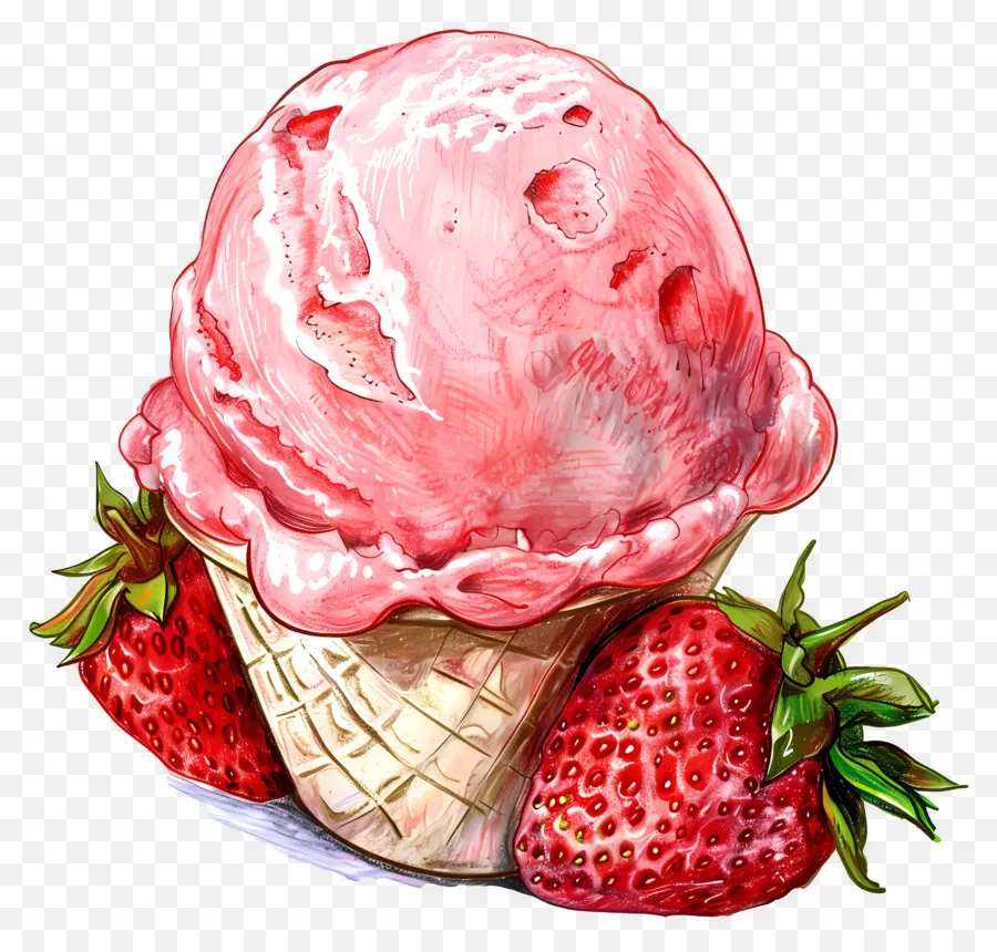мороженое клубничное，клубничное мороженое PNG