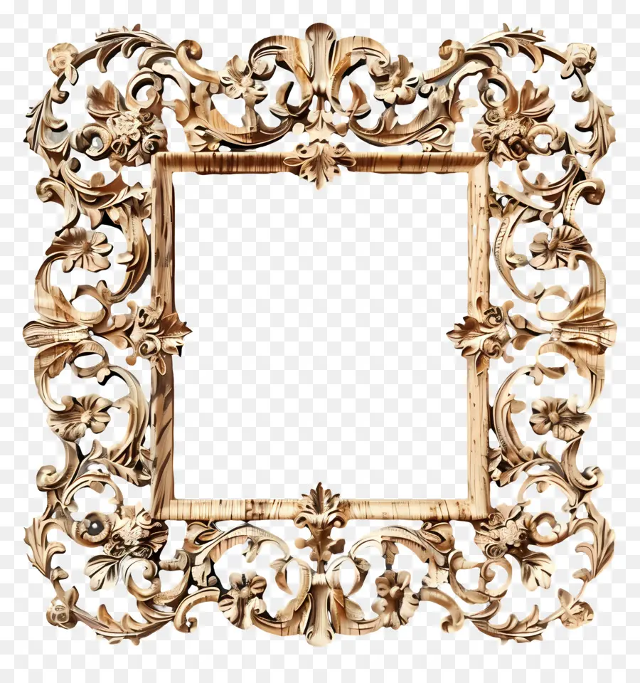 Wooden Frame，резьба PNG