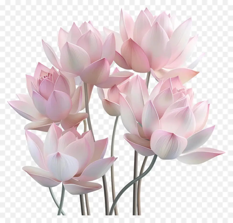 цветы лотоса，3d визуализация PNG