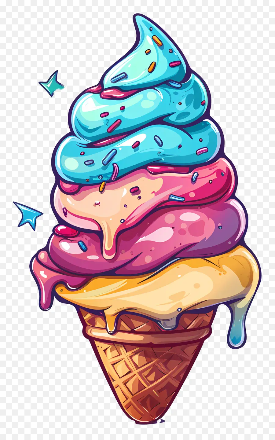 мультфильм мороженое，Ice Cream Cone PNG