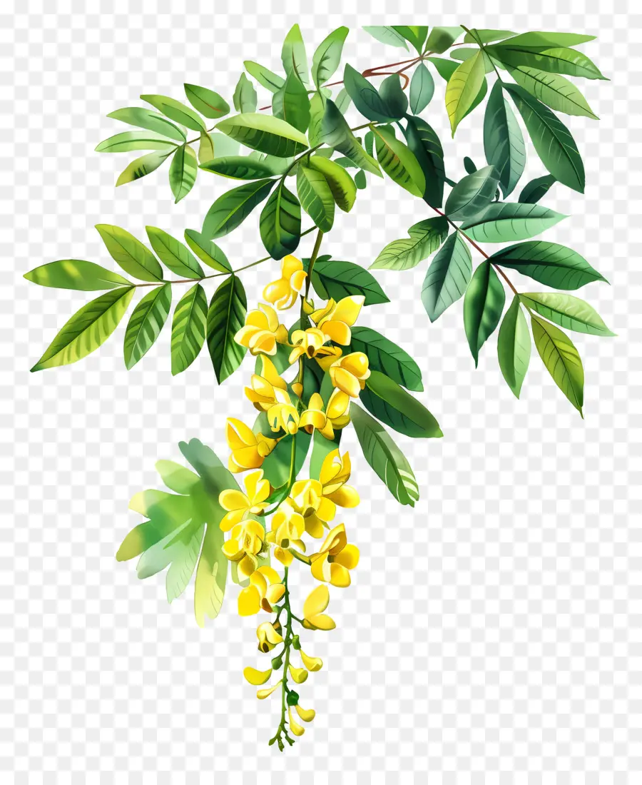 Акация，желтый дерево PNG