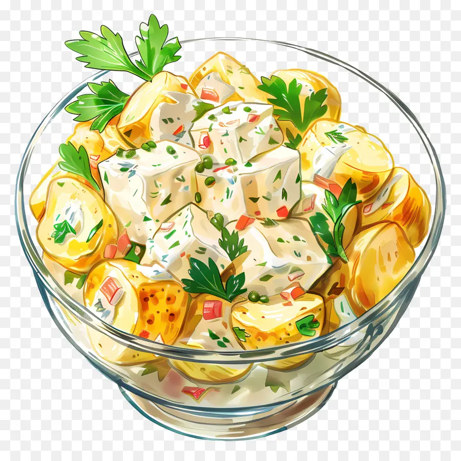 Картофельный салат，Сметана PNG