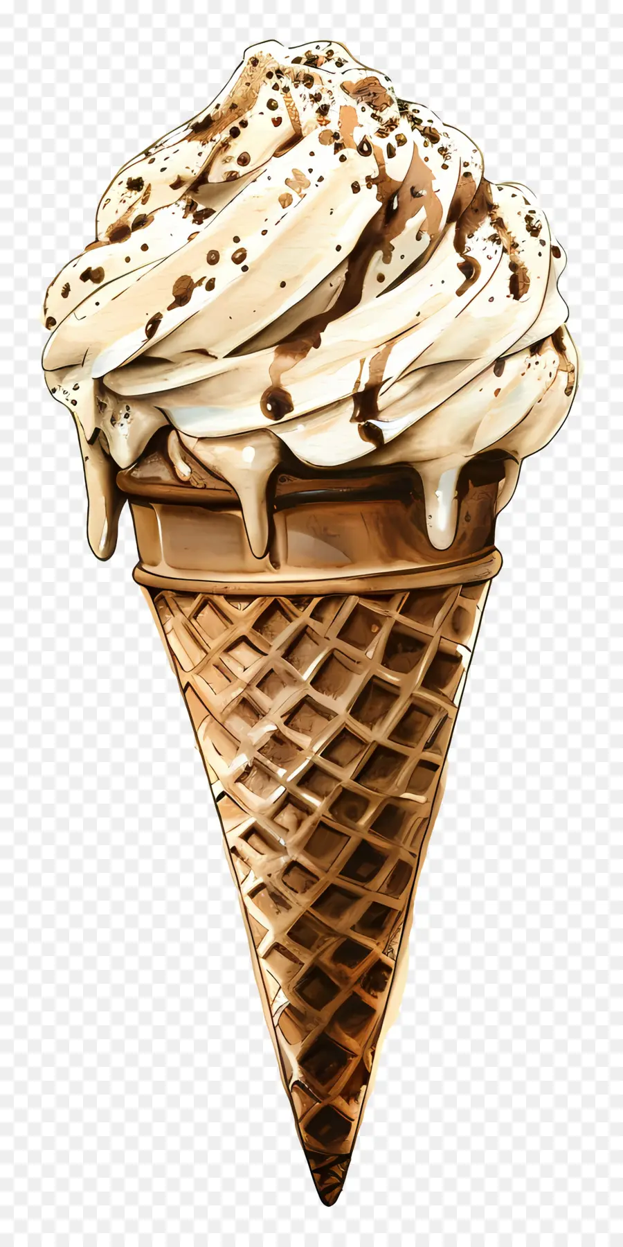 конус мороженого，Шоколадное мороженое PNG
