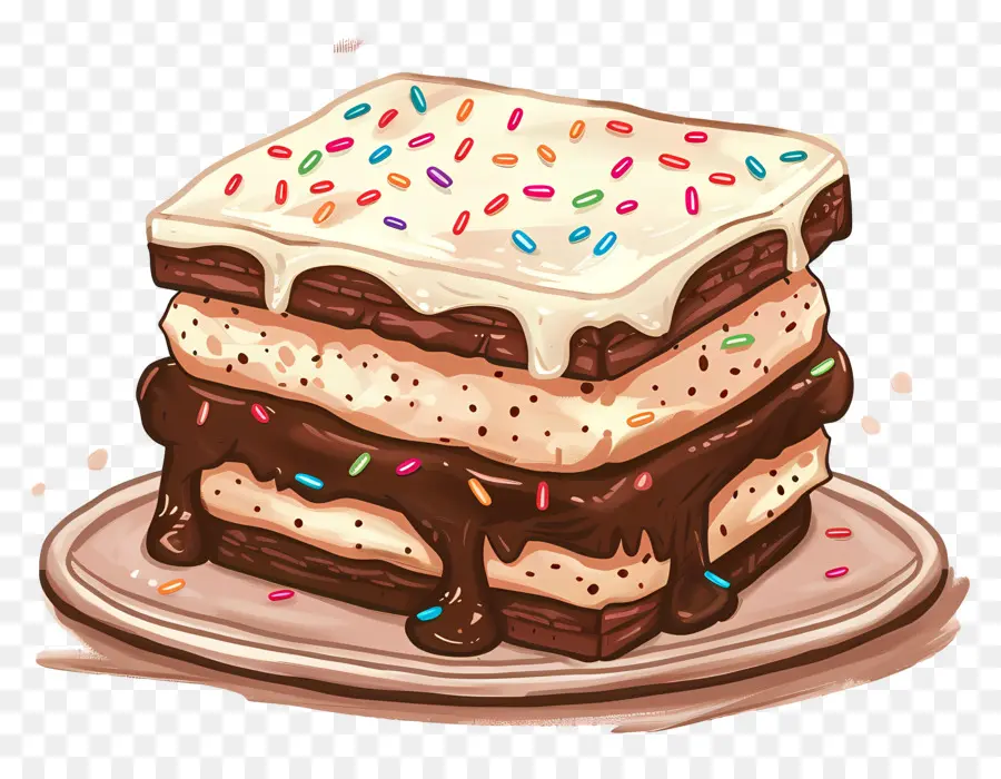 мороженое сэндвич，шоколадный торт PNG