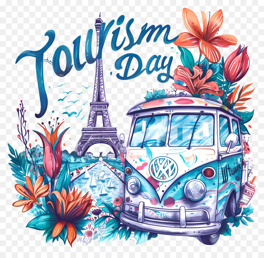 День туризма，Volkswagen Bus PNG