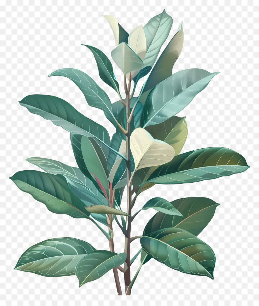 каучуковое дерево，зеленое растение PNG
