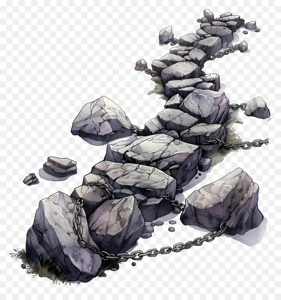 каменной наброской，Скалистый путь PNG