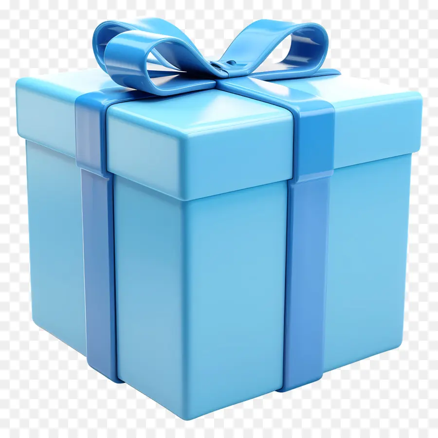 Синяя подарочная коробка，синий подарок PNG