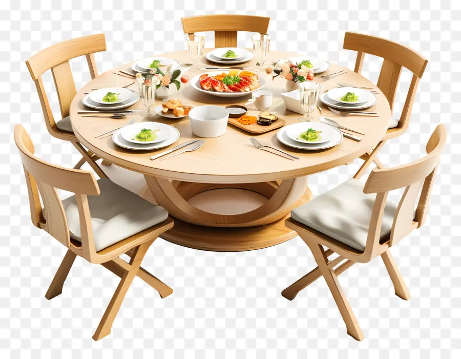 обеденный стол，Деревянный обеденный стол PNG