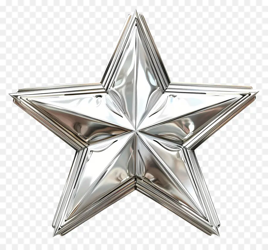 серебряная звезда，Декоративный дизайн PNG