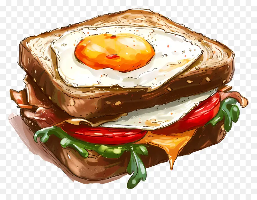 бутерброд на завтрак，Сэндвич PNG