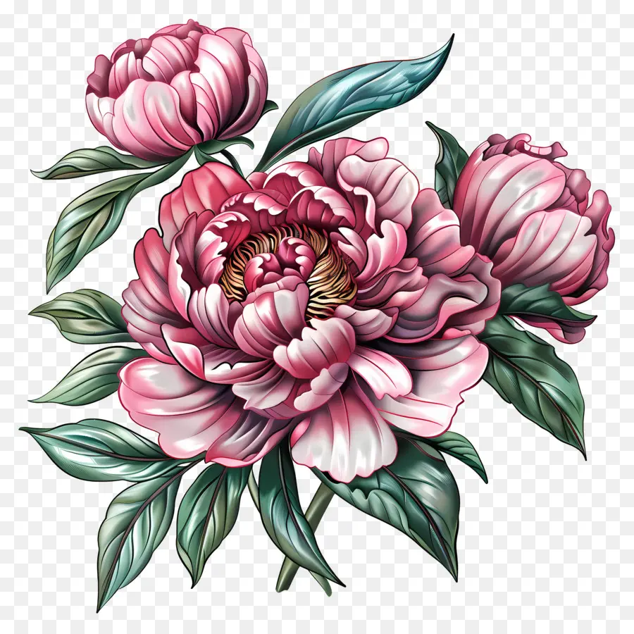 пион цветок，розовые пионы PNG