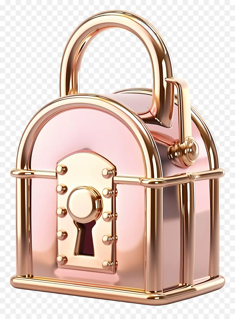 Lock，розовое золото PNG