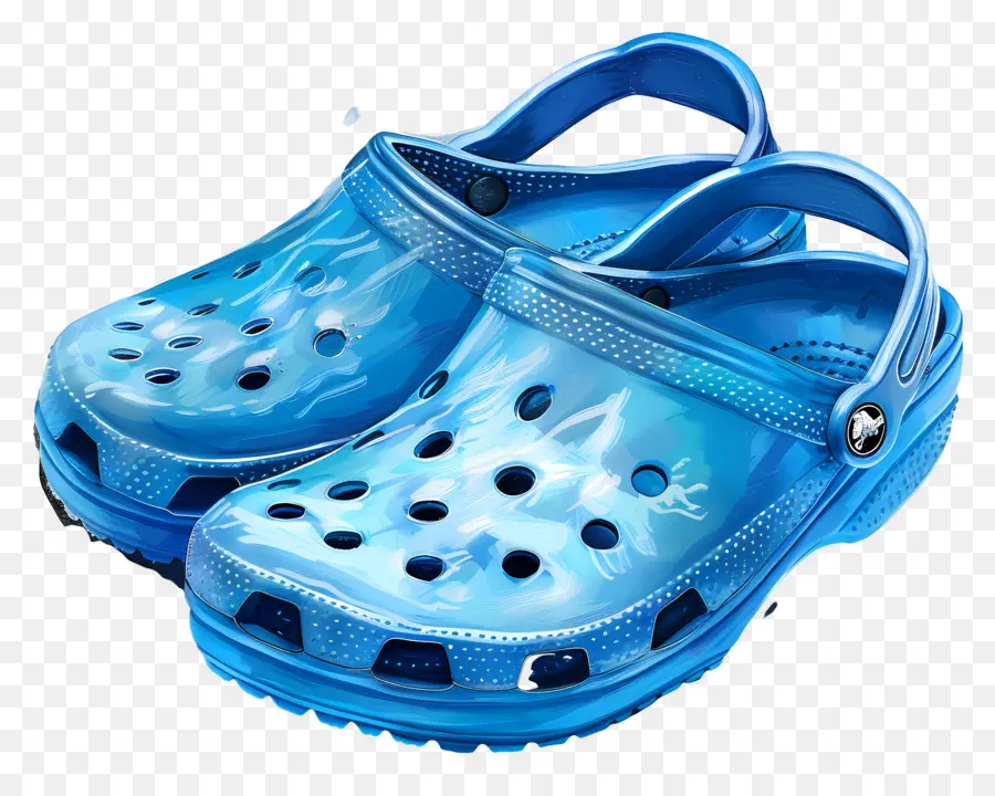 крокодилы，Blue Crocs обувь PNG