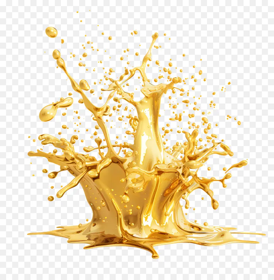 всплеск нефти，Золотая жидкость PNG