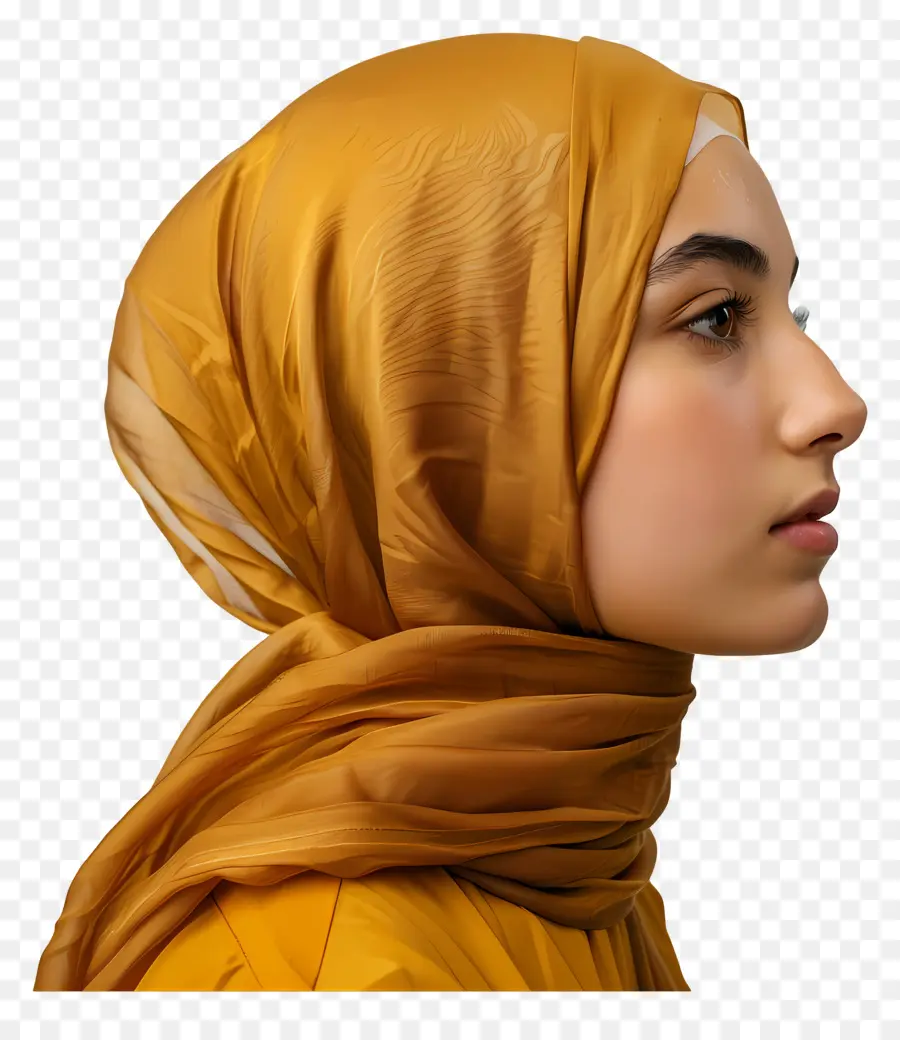 Золотой хиджаб，молодая женщина PNG