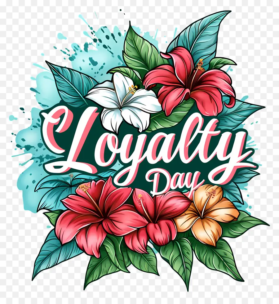 день лояльности，тропические цветы PNG