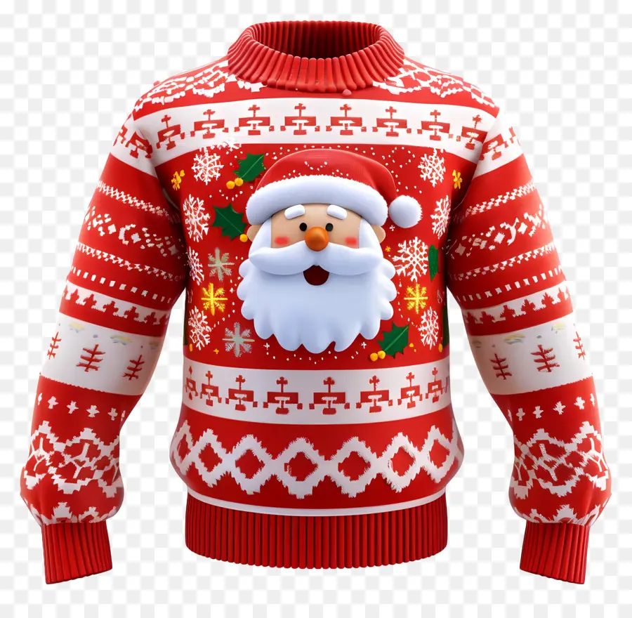 уродливые Рождество свитер，Санта Клаус PNG