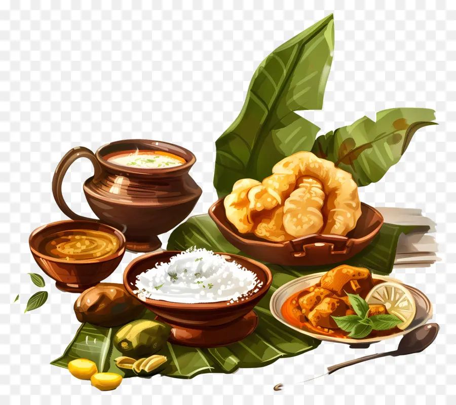 Керала завтрак，индийская кухня PNG