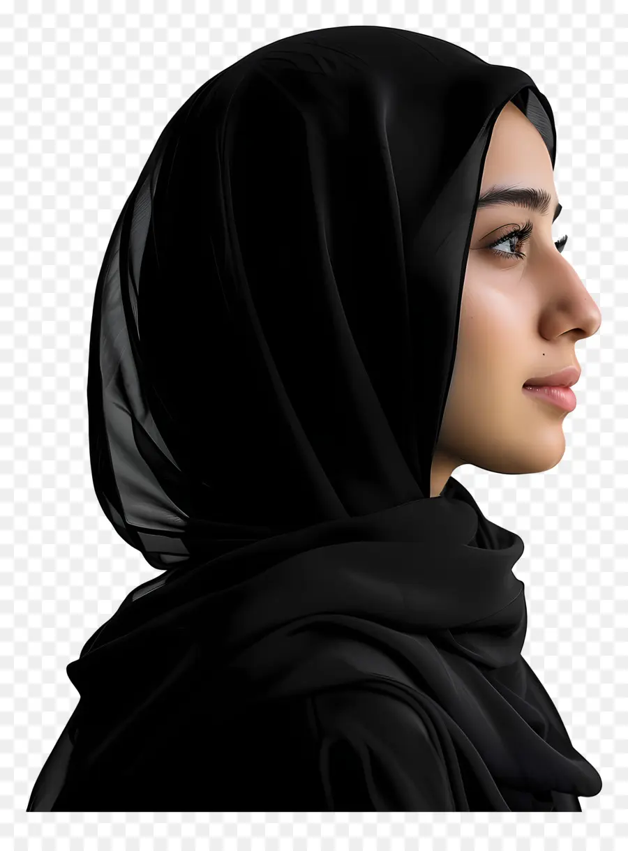 Черный хиджаб，Женщина PNG