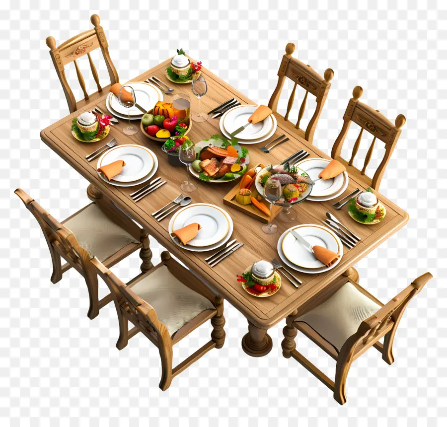обеденный стол，День благодарения PNG