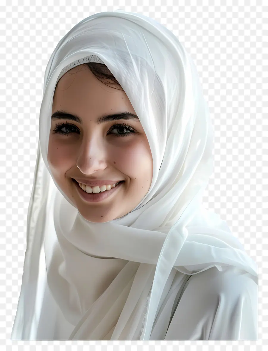 Белый хиджаб，ближневосточная женщина PNG