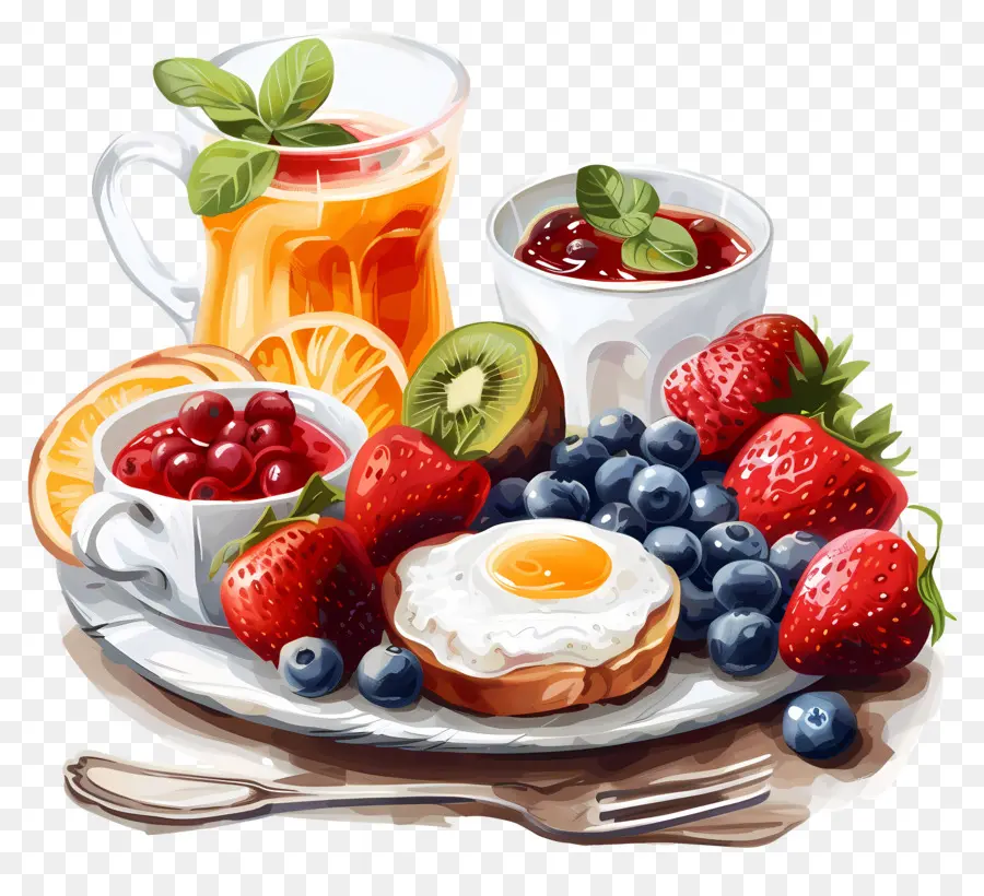 здоровый завтрак，Завтрак блюдо PNG