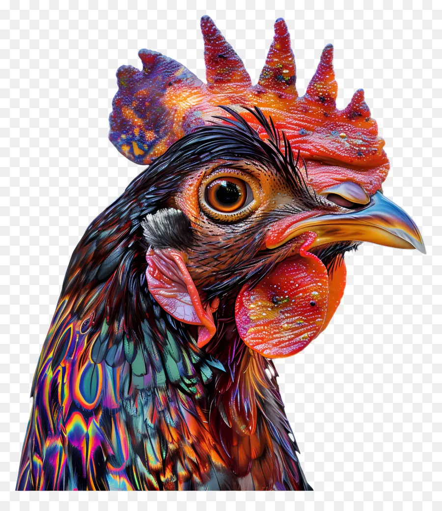 Радужность，красочная курица PNG
