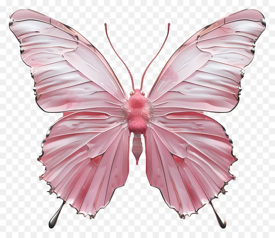 розовая бабочка，металлическая бабочка PNG