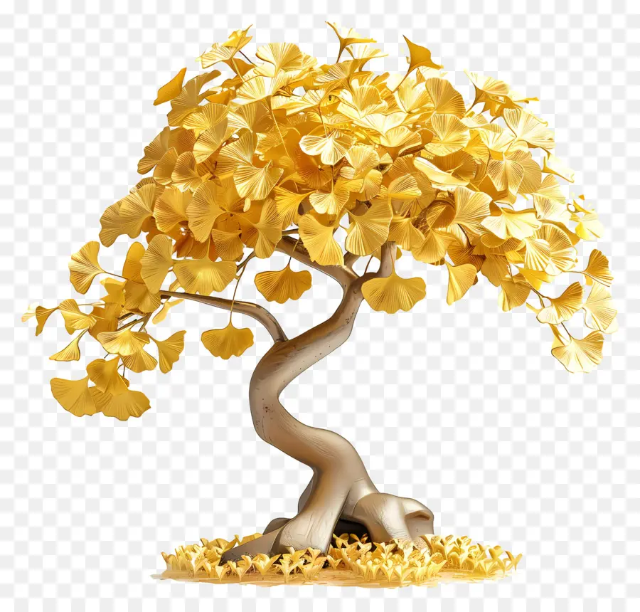 Китайское дерево Гинкго，золотое дерево PNG