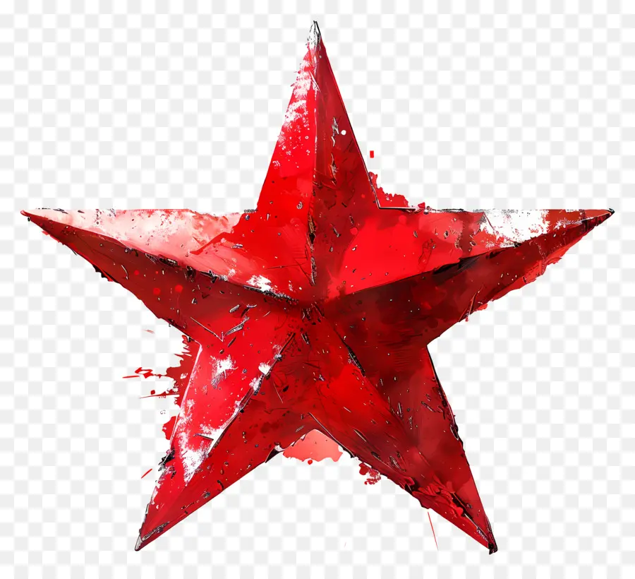 Красная звезда，Металлический блеск PNG