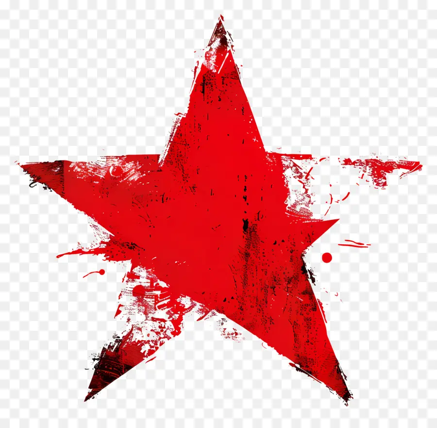 Красная звезда，Черные всплески PNG