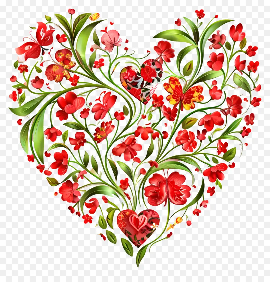 День признательности учителя，в форме сердца цветы PNG