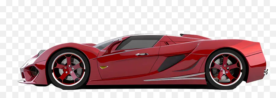 Supercar Side View，красный спортивный автомобиль PNG