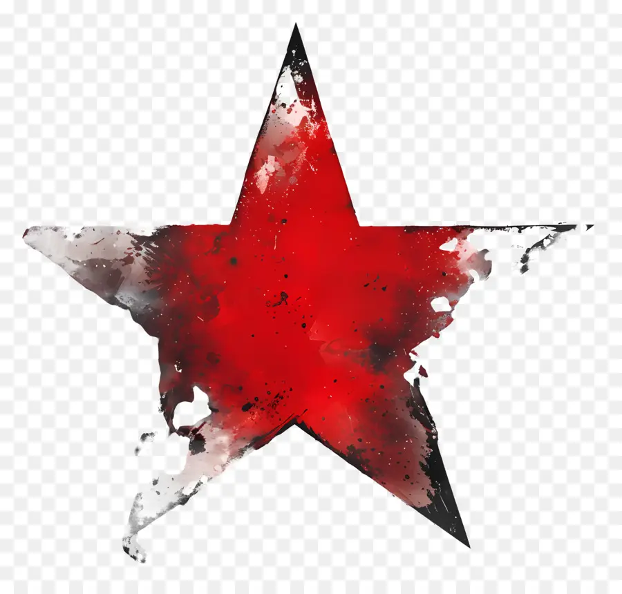 Красная звезда，акварель PNG