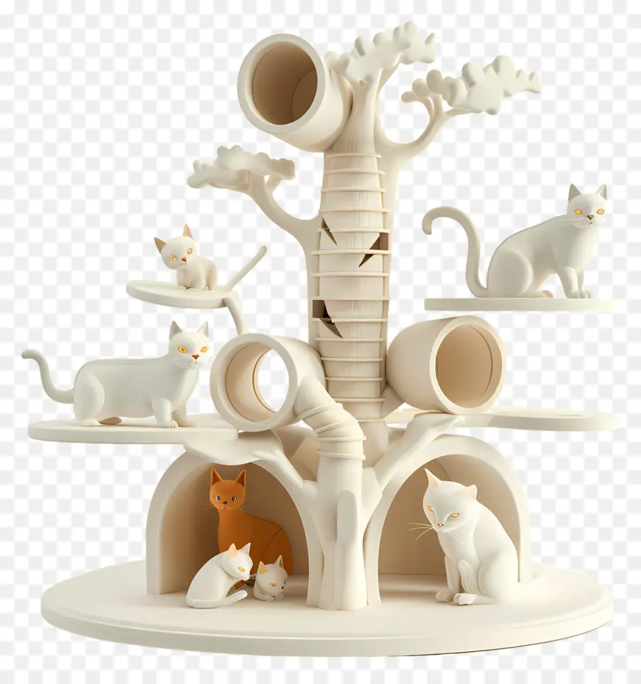 Кошка дерево，Восхождение на игрушку PNG