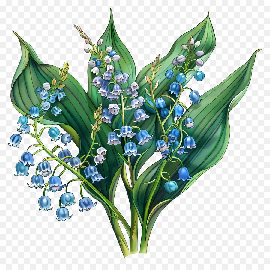 Ландыш，синие цветы PNG