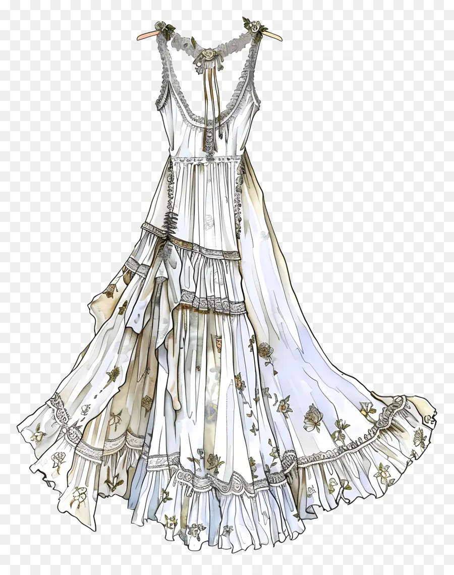 Богемное свадебное платье，свадебное платье PNG