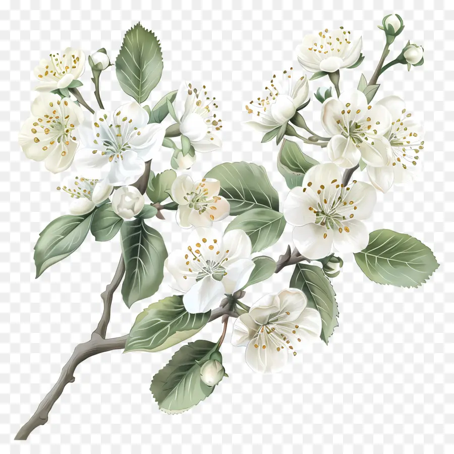Боярышник цветок，расцветающее дерево PNG