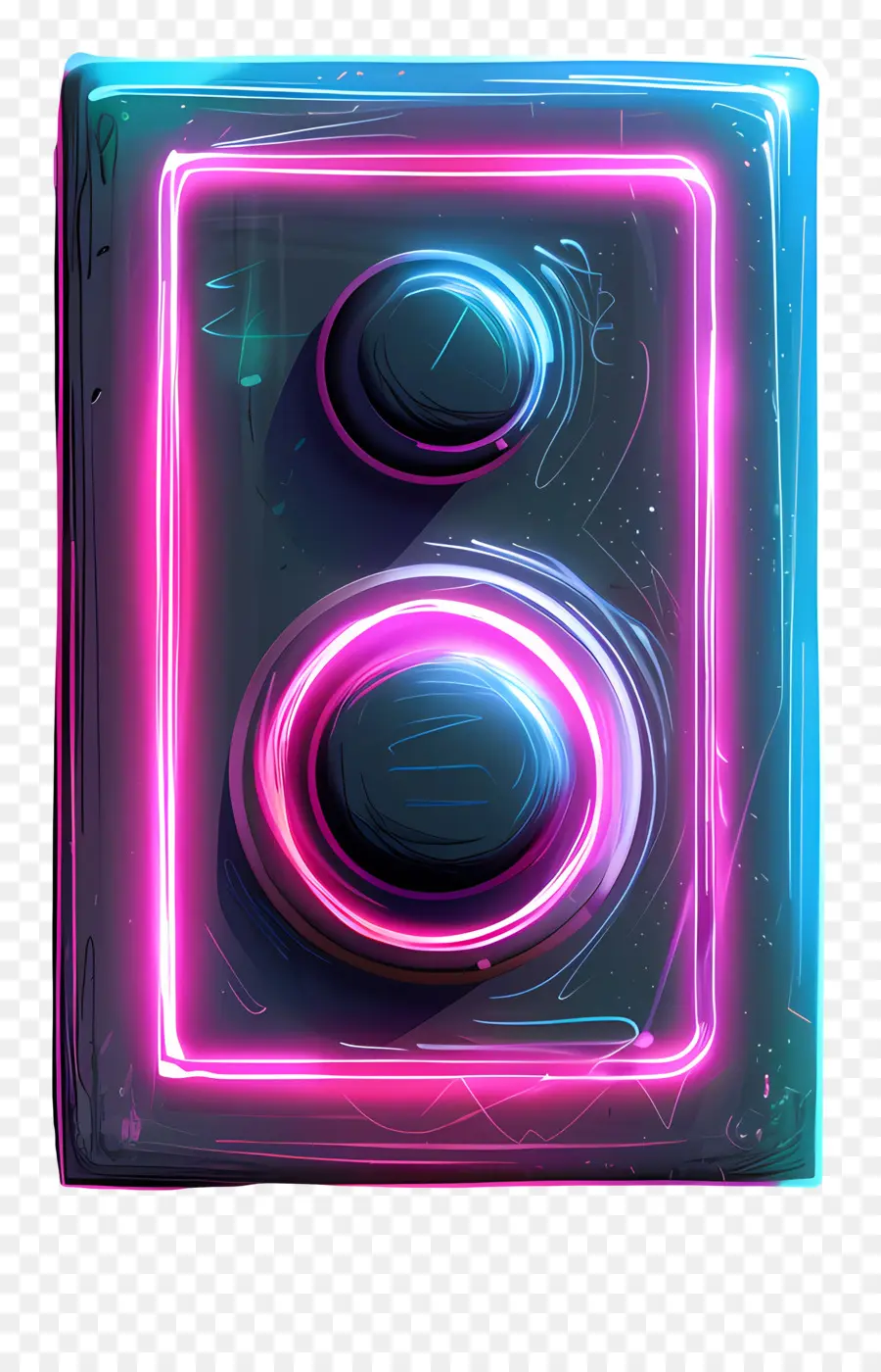 Кольцо дверной звонок，коробка неонового света PNG