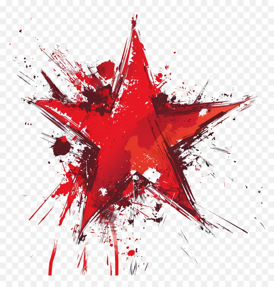 Красная звезда，Бесплатная краска PNG