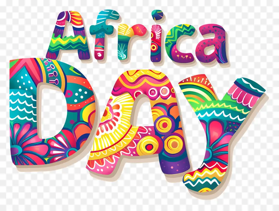 день Африки，Цветочный шрифт PNG